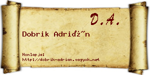 Dobrik Adrián névjegykártya